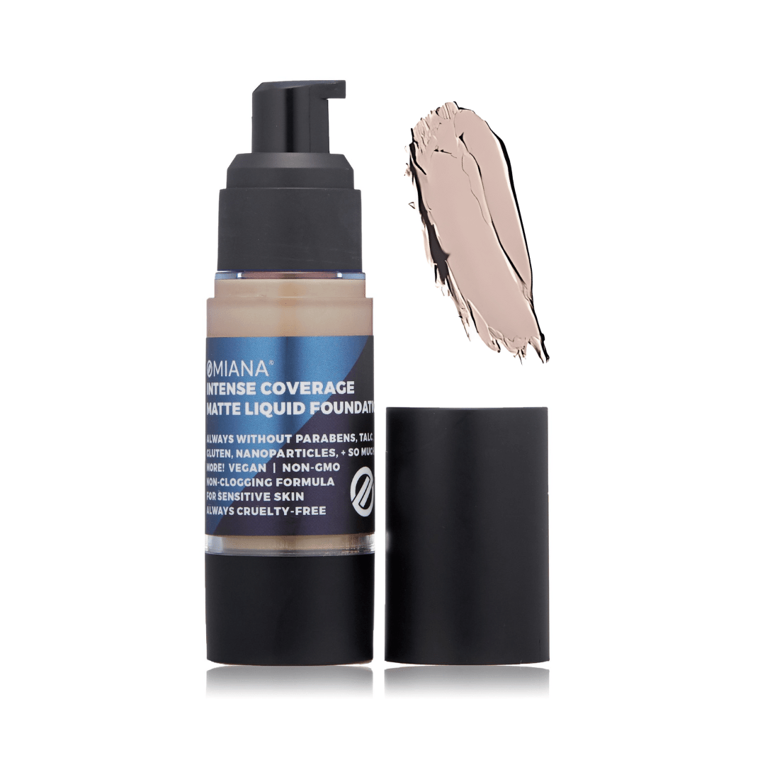 Omiana Cosmetics Foundation Cashew Intense Coverage Liquid Foundation - Mica-Free, Talc-Free, & More!