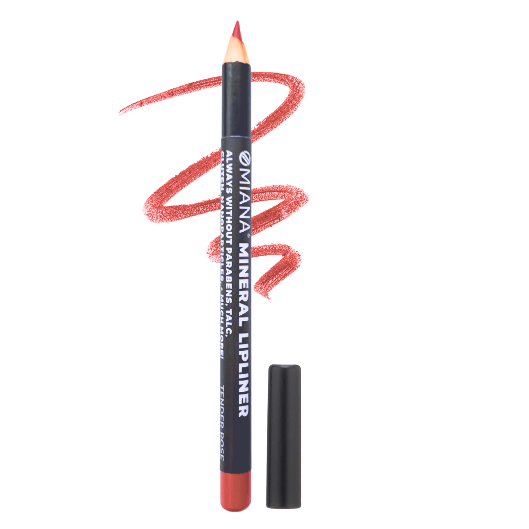 Omiana Natural Cosmetics Lipliner Tender Rose Mineral Lipliner Pencils - No Titanium Dioxide, Mica, & More!